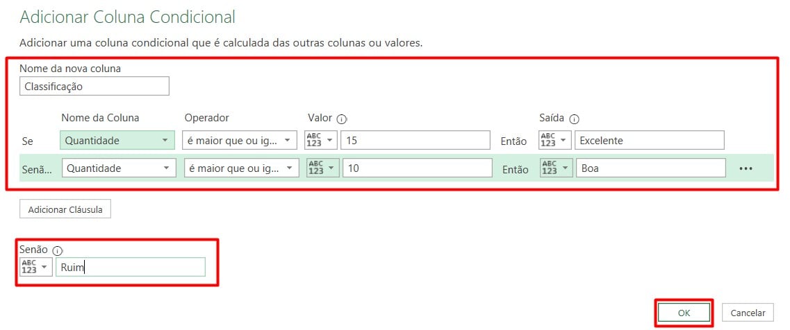 Criando Coluna Condicional no Power Query