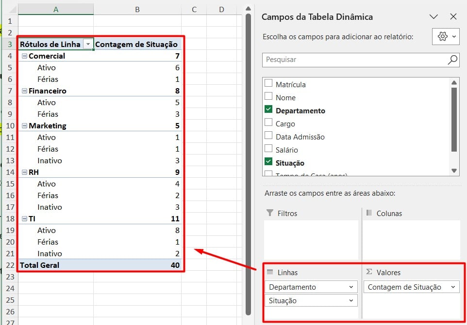 Tabela Dinâmica no Excel