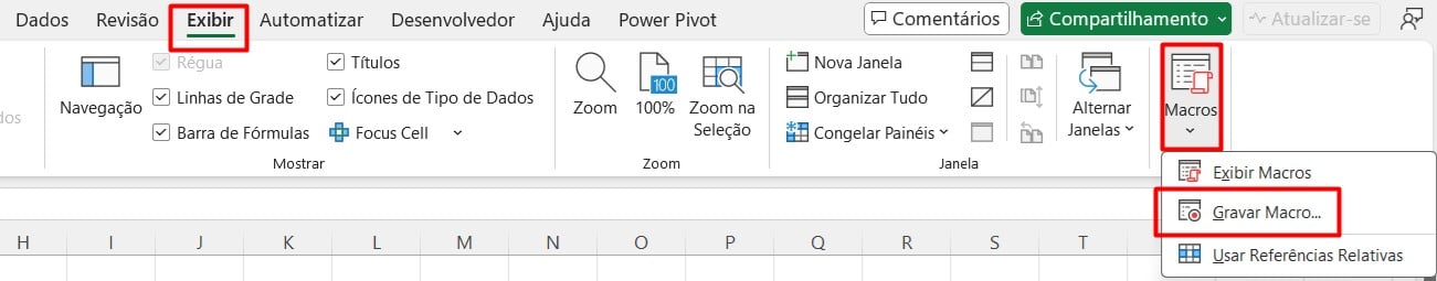 Gravando Macro no Excel