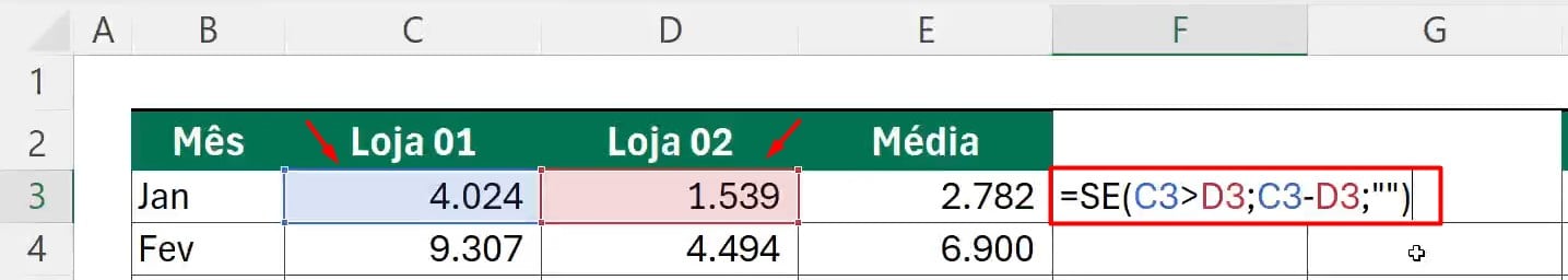 Aplicando Função SE no Excel