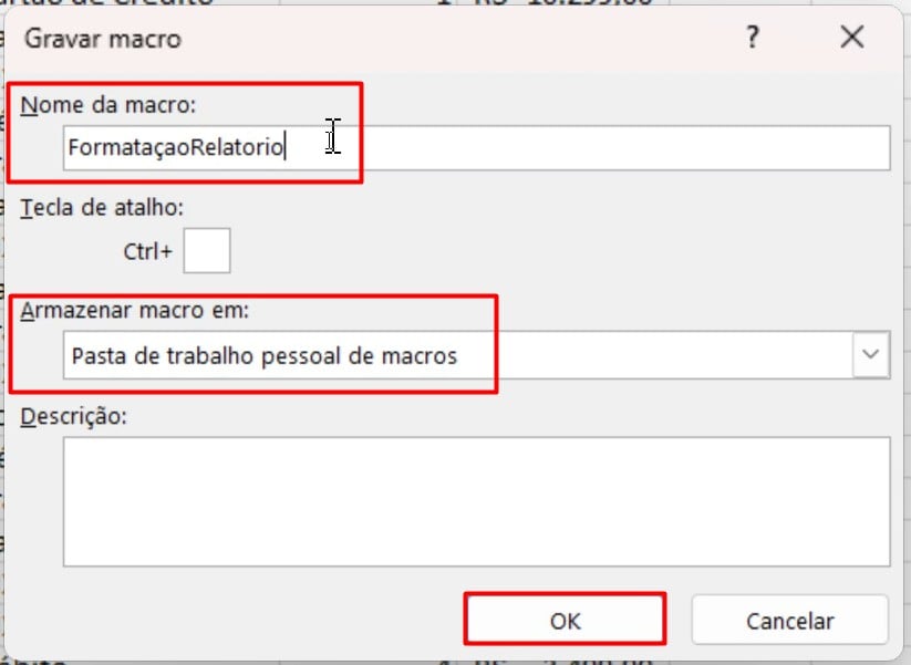 Gravando Macro no Excel