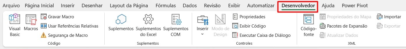 Guia de Desenvolvedor no Excel
