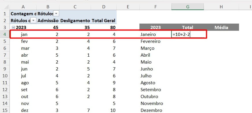 Calculando o Headcount no Excel