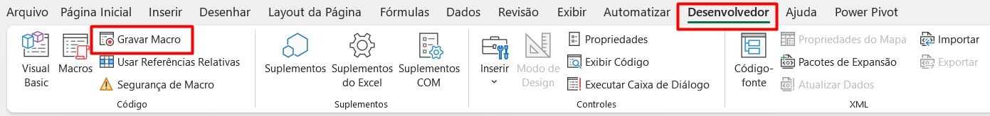Gravando Macro no Excel