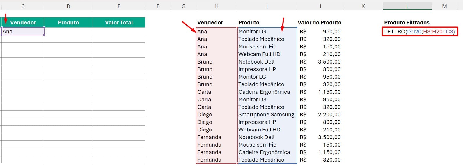Lista Suspensa Dependente no Excel