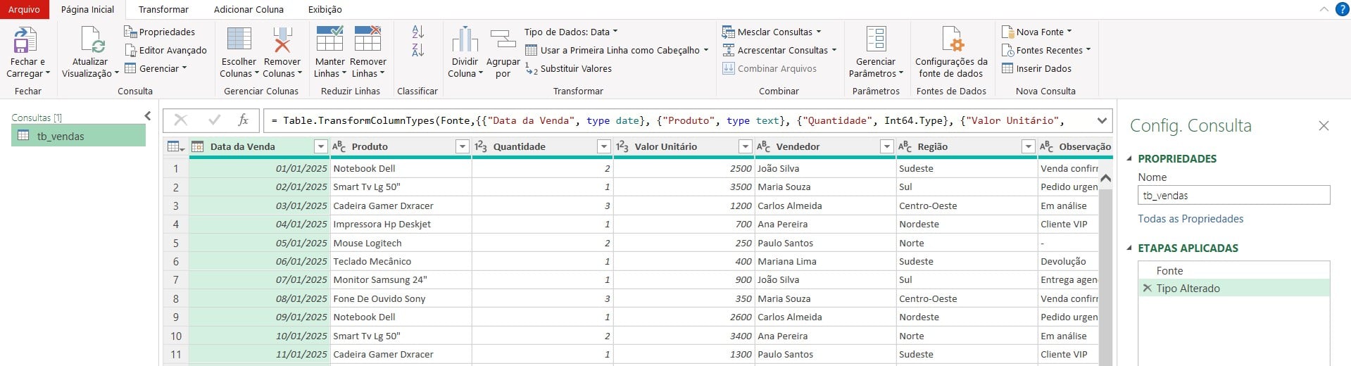 Power Query Disponível
