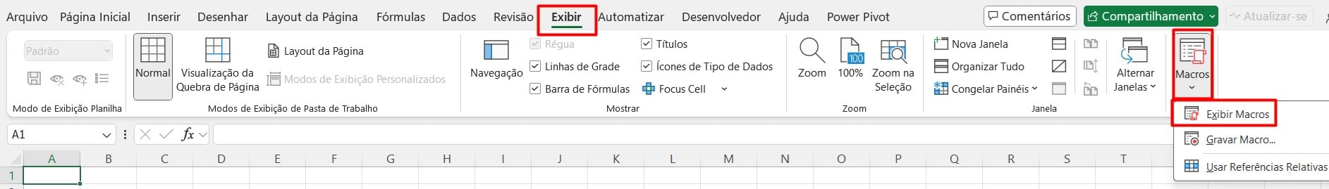 Exibindo Macros no Excel