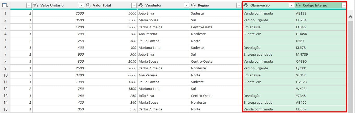 Excluindo Colunas no Power Query