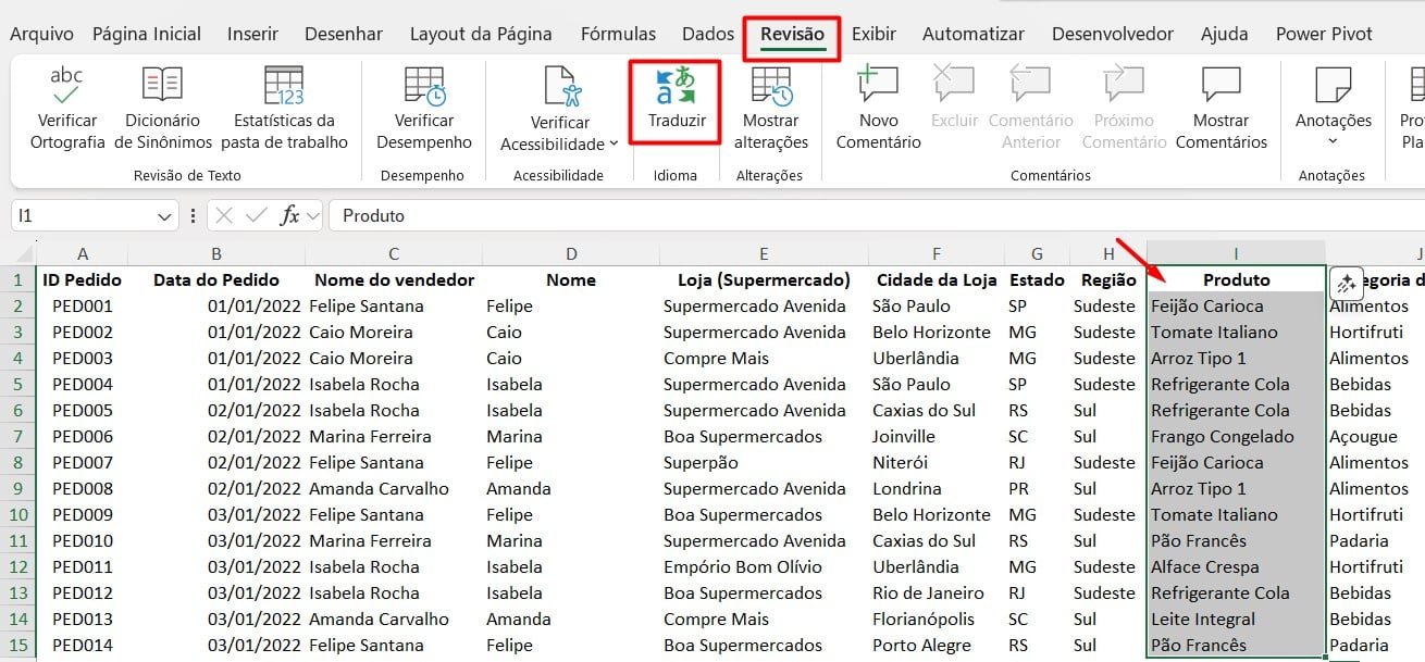 Traduzindo Palavras Automaticamente no Excel