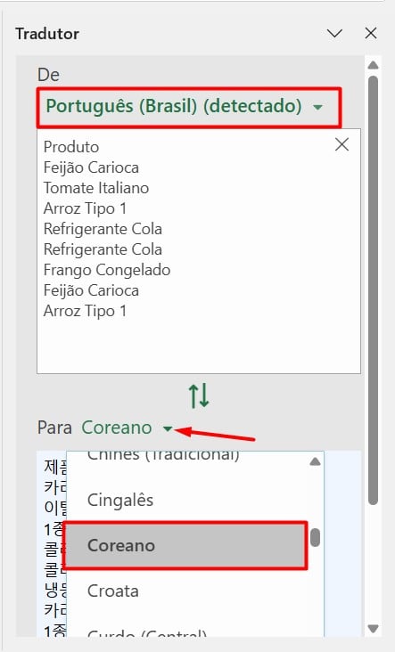 Traduzindo Palavras Automaticamente no Excel