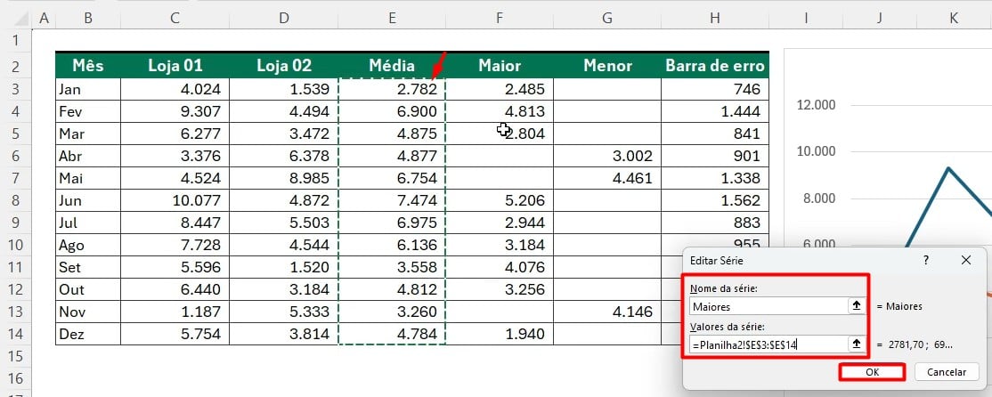 Adicionando Valores no Excel