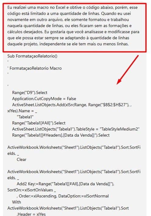Envio de Prompt ao ChatGPT para Correção de Código de Macro no Excel