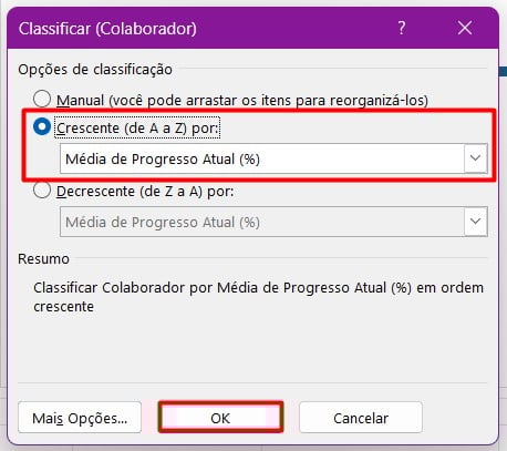 Classificando Dados do Gráfico de Barras no Excel