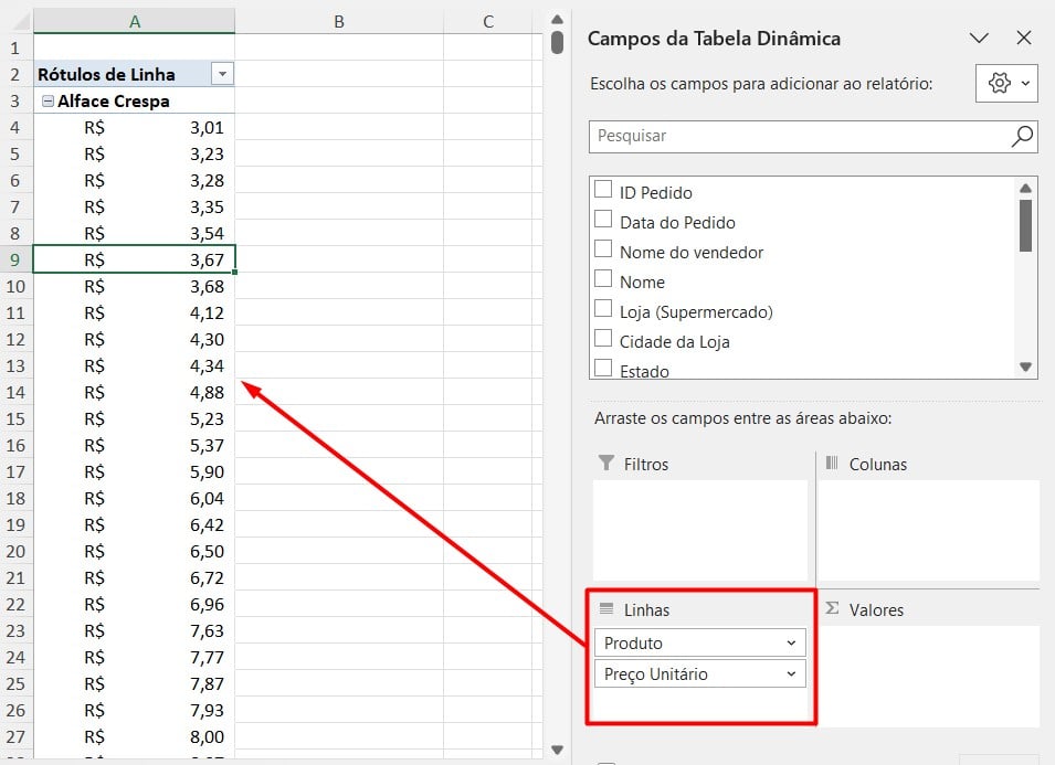 Classificação Automática na Tabela Dinâmica no Excel