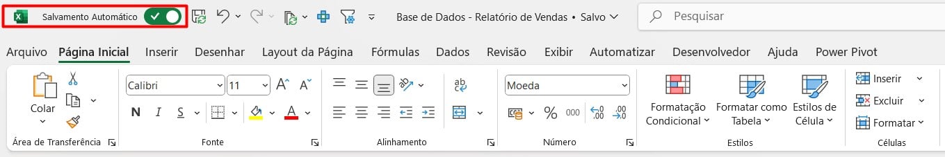 Ativando o Salvamento Automático no Excel