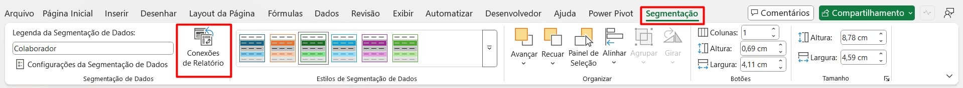 Conectando Relatórios na Segmentação de Dados do Excel