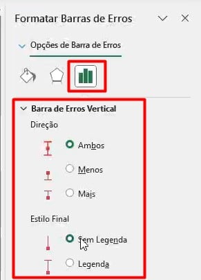 Personalizando Barra de Erros no Excel