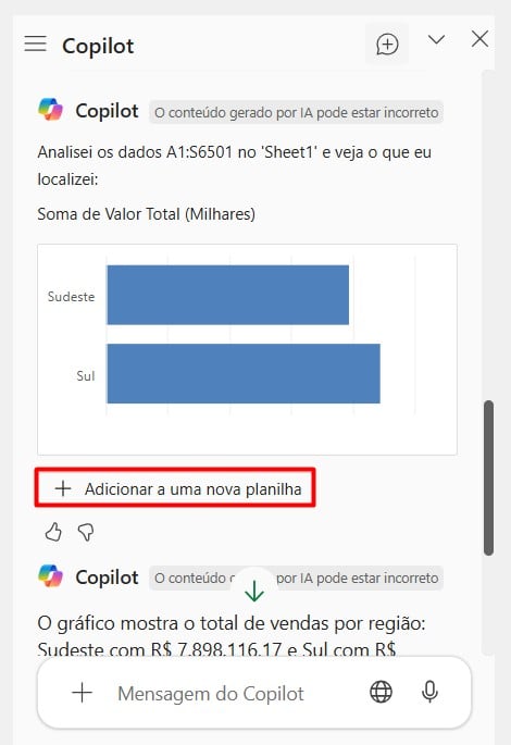 Copilot no Excel