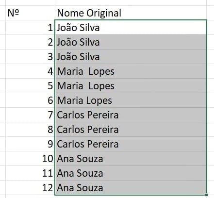 Valores Substituídos no Excel