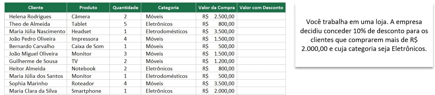 Registro de Vendas no Excel