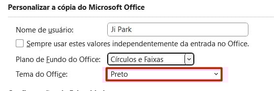 Ativando o Dark Mode no Excel