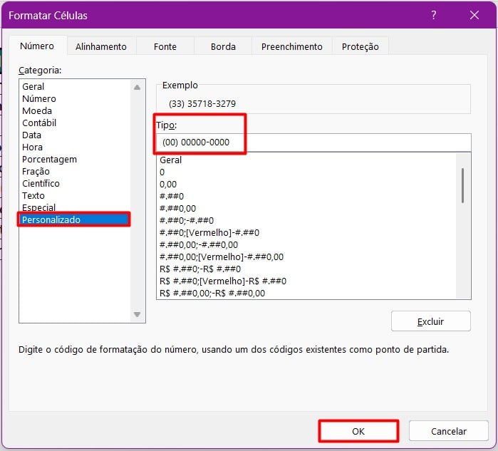 Formatando Números de Telefone no Excel