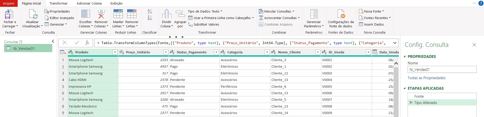 Power Query Disponível