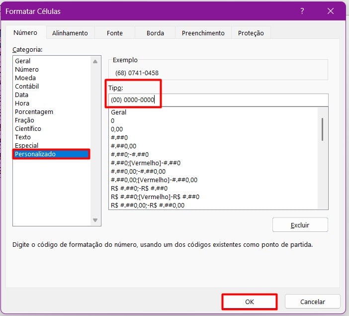 Formatando Números de Telefone no Excel