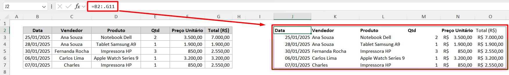 Intervalo com Ajustes no Excel