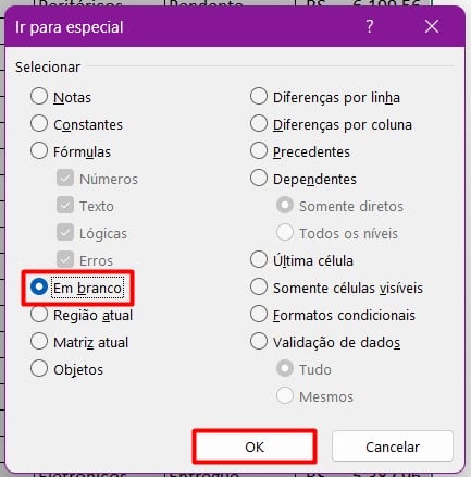 Preenchendo Células Vazias no Excel