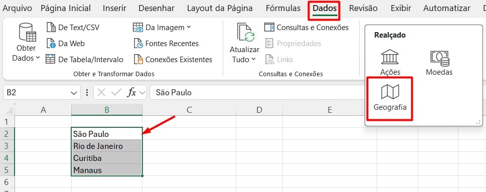 Configurando Dados no Excel