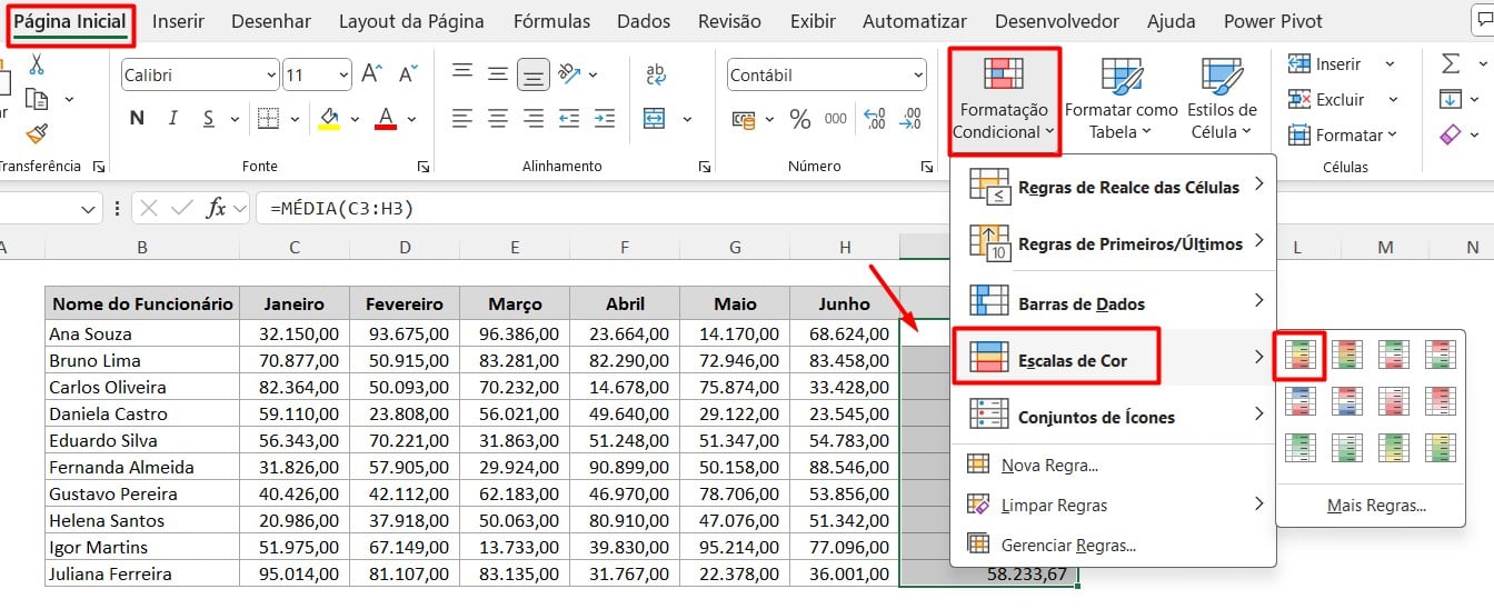 Formatação Condicional no Excel