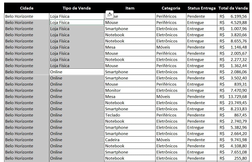 Preenchendo Células Vazias no Excel