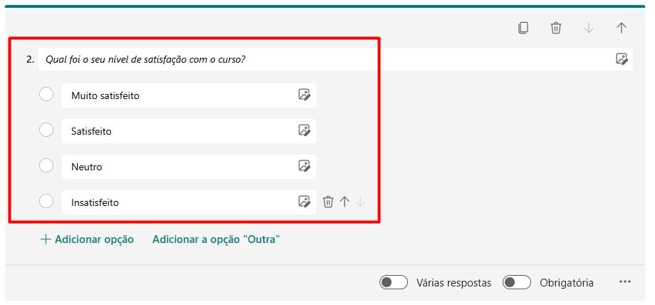 Registrando Perguntas no Formulário do Excel