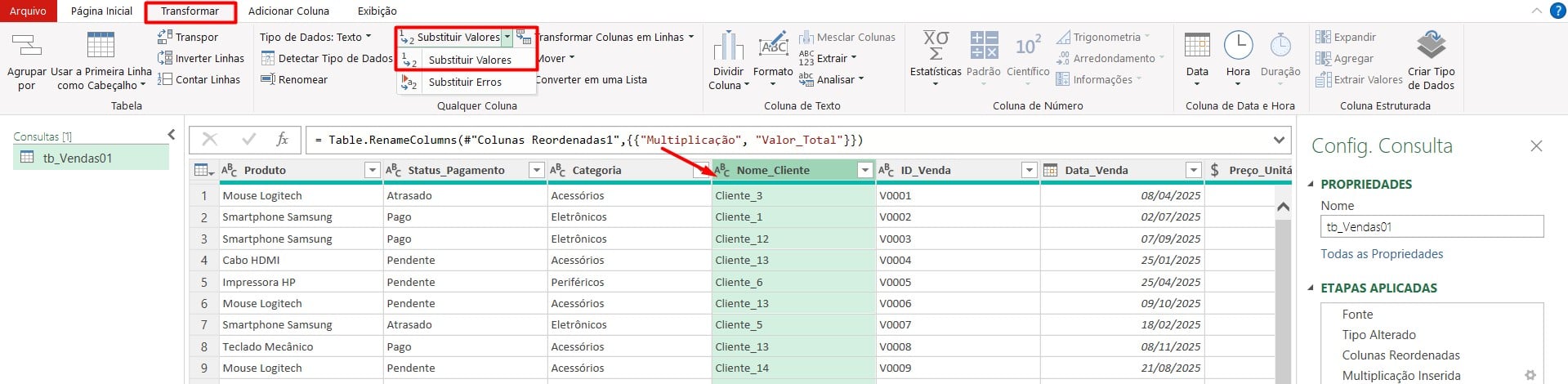 Substituindo Valores no Power Query