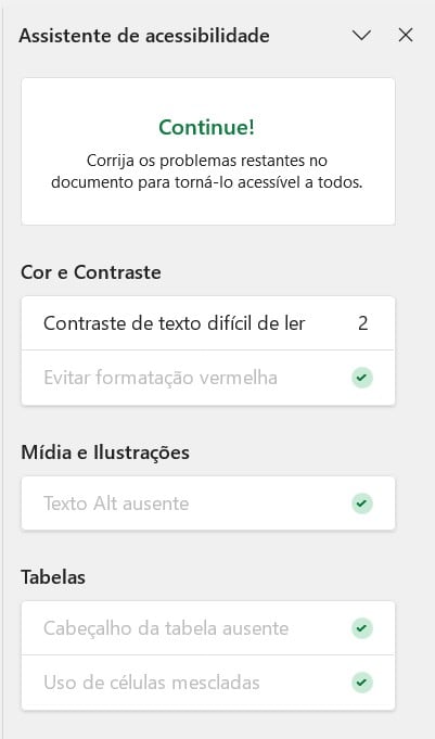 Investigando Acessibilidade no Excel