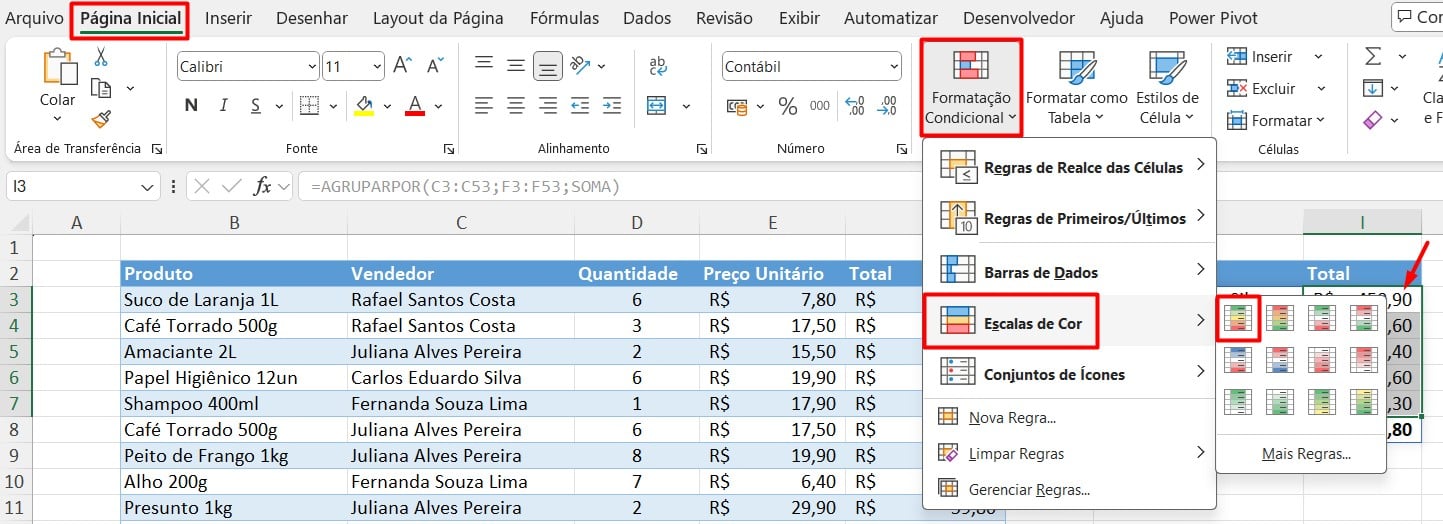 Formatação Condicional no Excel