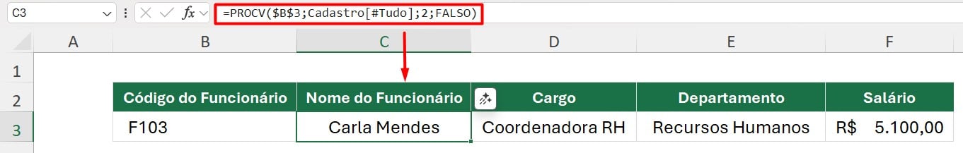 Função PROCV com Duas Planilhas no Excel