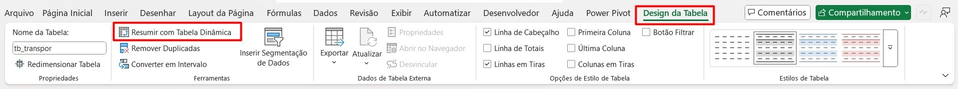 Criando Tabela Dinâmica no Excel