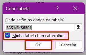 Formatando Dados como Tabela no Excel