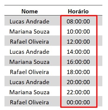 Preenchendo Horários Automaticamente no Excel