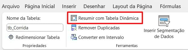 Resumindo Dados como Tabela no Excel