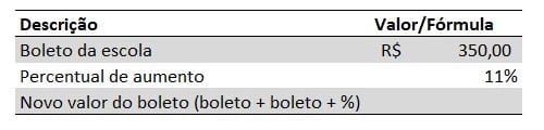 Valor do Boleto com Acréscimo no Excel