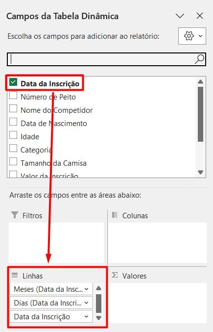 Agrupamento por Data no Excel