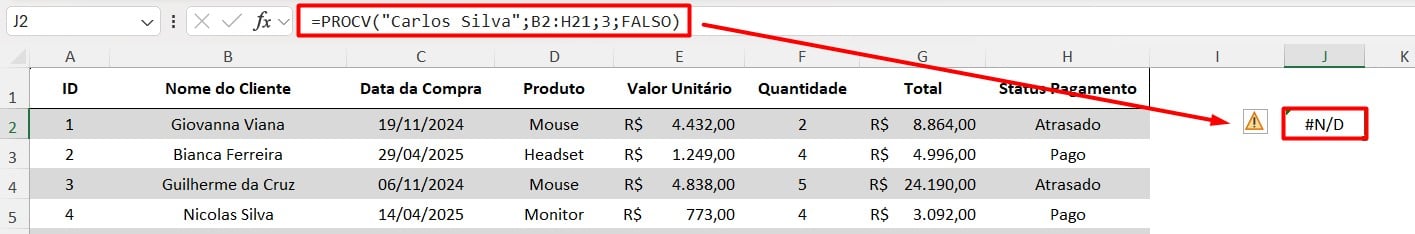 Erro ND no Excel