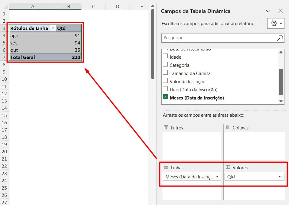 Agrupamento por Data no Excel
