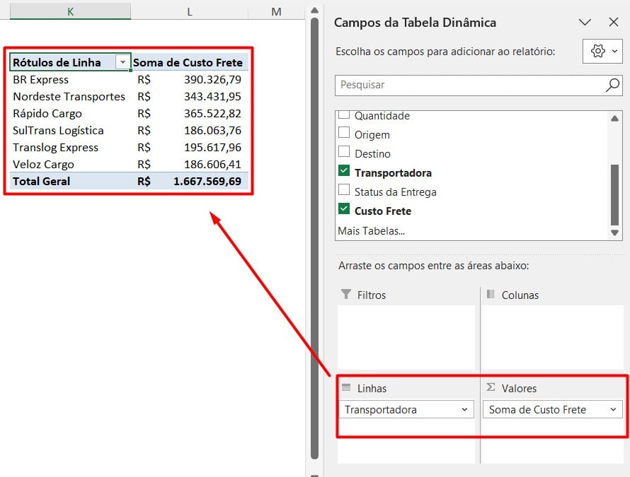 Resumindo Dados com Tabela Dinâmica no Excel