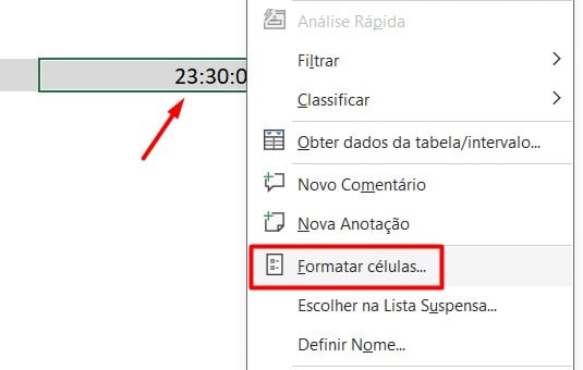 Formatando Horário no Excel