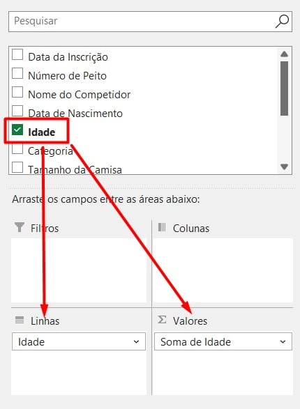 Agrupamento por Idade no Excel