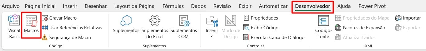 Executando Macro no Excel